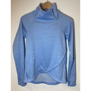 Ibkul Shirt Top Mock Neck Zipper Blue Size Extra Small XS